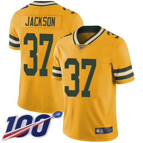 Green Bay Packers Limited Gold Men #37 Jackson Josh Jersey Nike NFL 100th Season Rush Vapor Untouchable